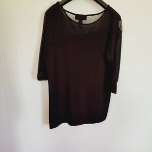 Ladies SZ XS Inc Black Three-Quarter Sleeve Top